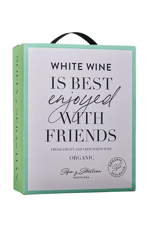 Vinet Sofia y Sebastian White Wine is Best Enjoyed with Friends Organic, 2024, produktbild