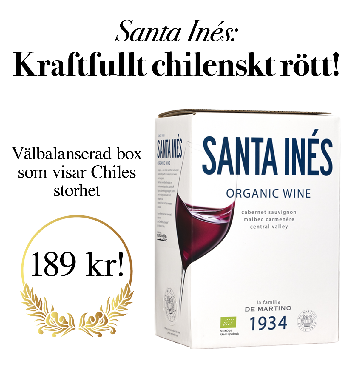 Santa Inés Organic Cabernet Malbec Carmenère, 2024